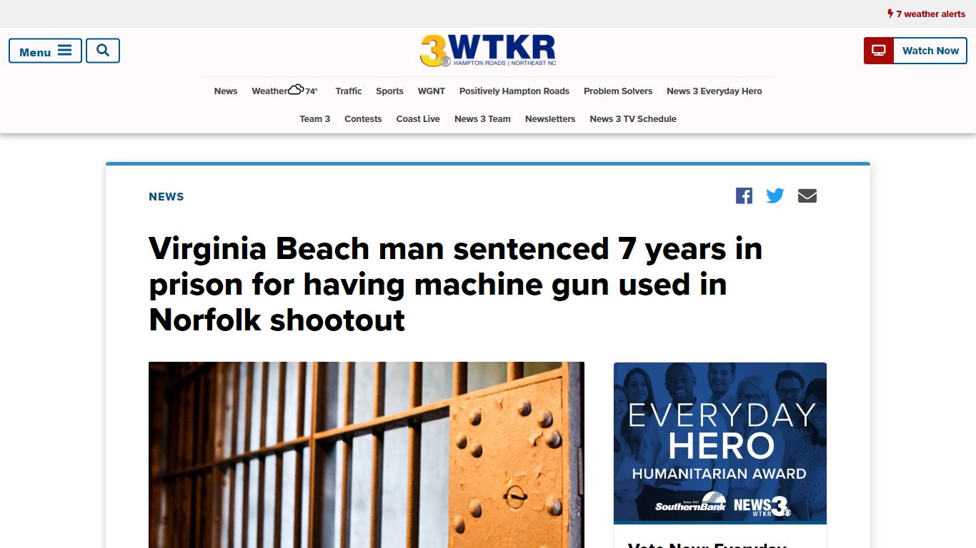Virginia Beach man sentenced 7 years in prison for having machine gun ...